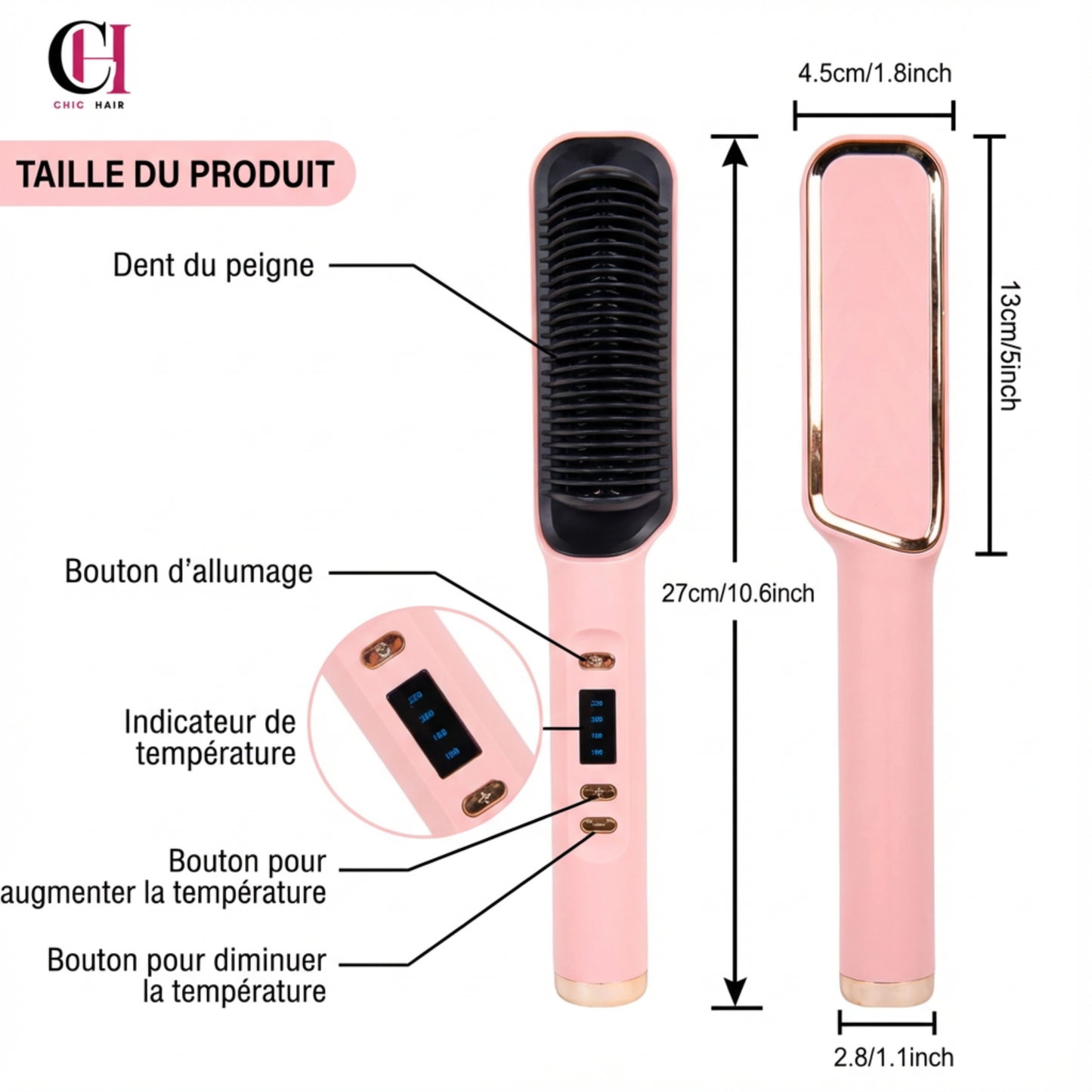 Lisseur 3-en-1 – Cheveux lisses & brillants en 3 minutes !