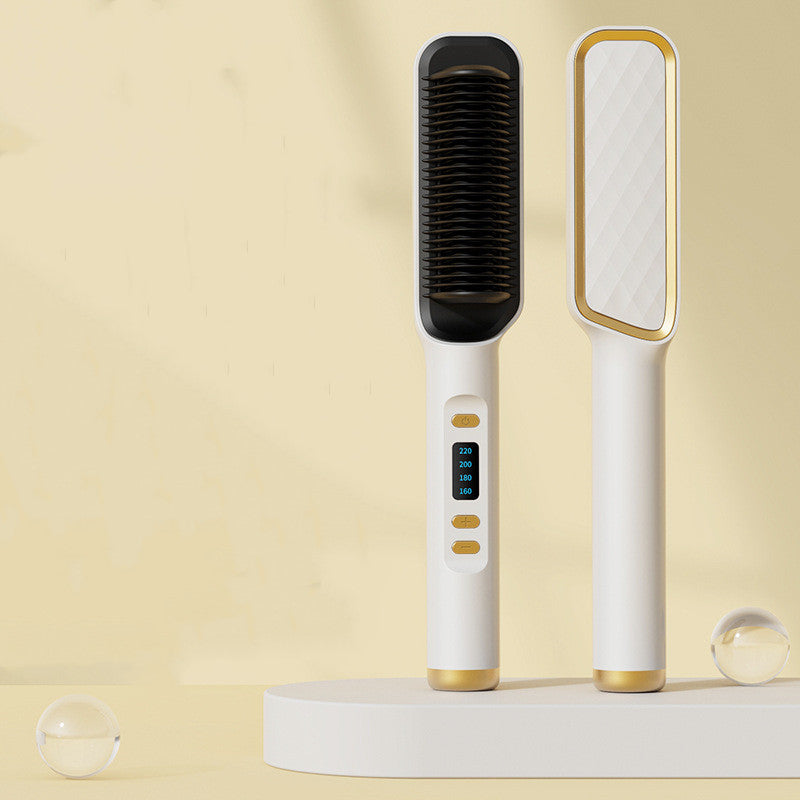 Peigne Chauffant 2-en-1 — Lissage Ultra-Rapide Sans Brûlure